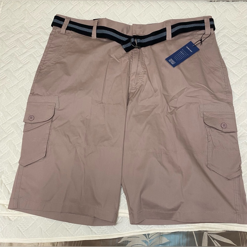 Kenneth Cole Big Mens Stretch Cargo Short 44 Clay